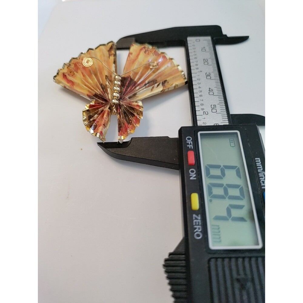 Beautiful Signed DOMA Multi Color Asian Look Butterfly Brooch / Pin - Picture 4 of 5